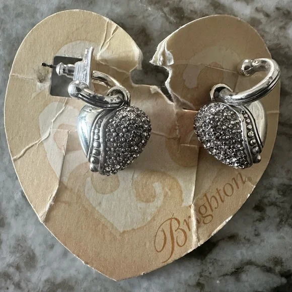 like new Brighton Silver Heart Earrings - Picture 1 of 3